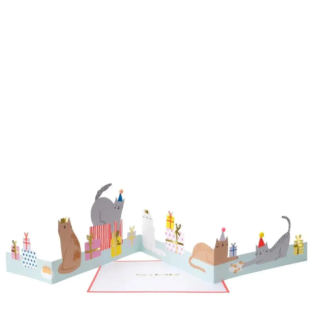 Cat Party Concertina Greeting Card