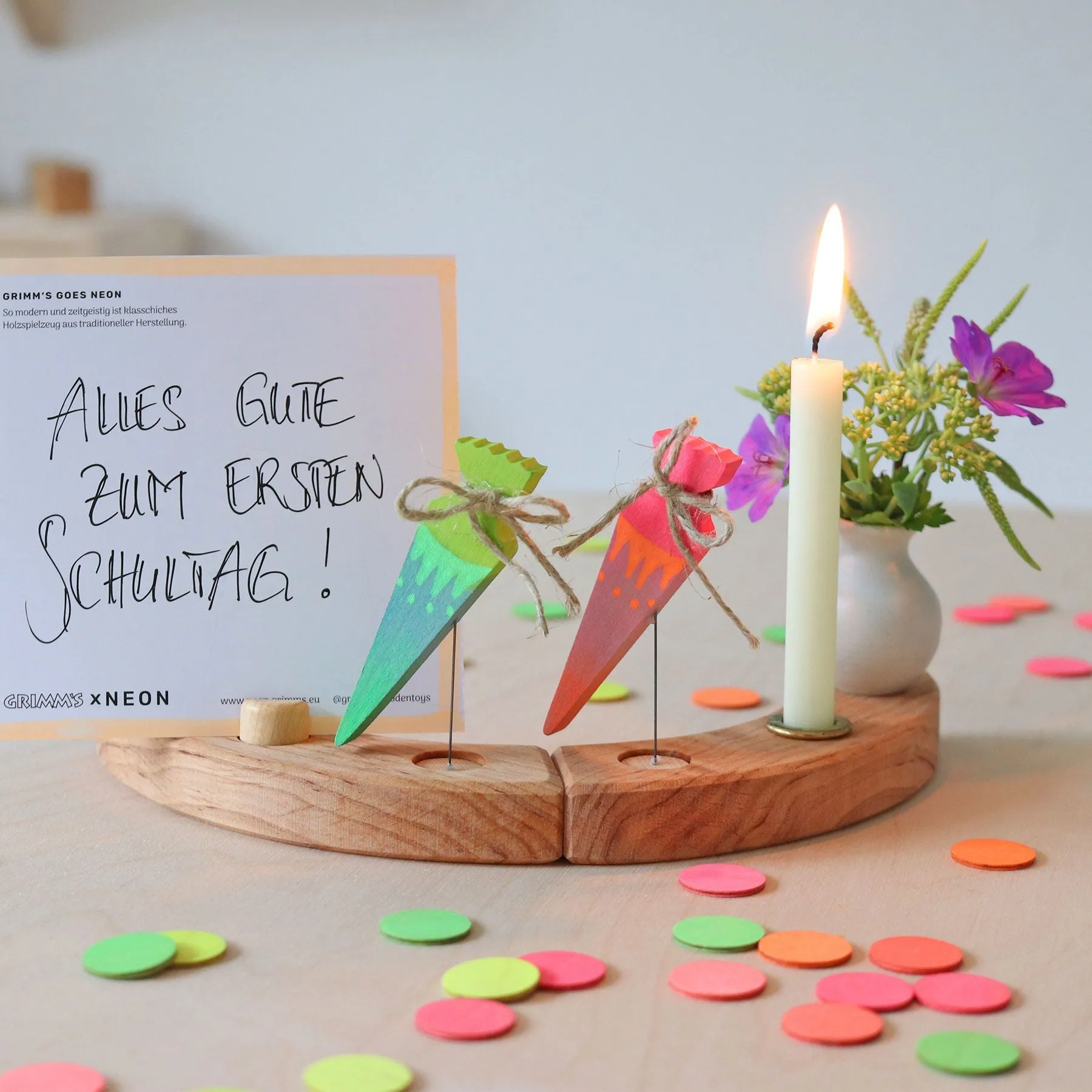 Decorative Figure Neon Pink School Cone