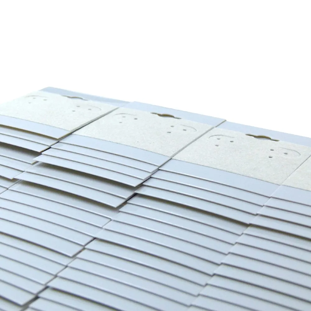 Grey Hanging Earring Display Cards with anti-scratch soft center for various earrings.