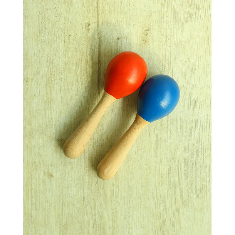 Multicolor Wooden Maracus (Set Of 2)